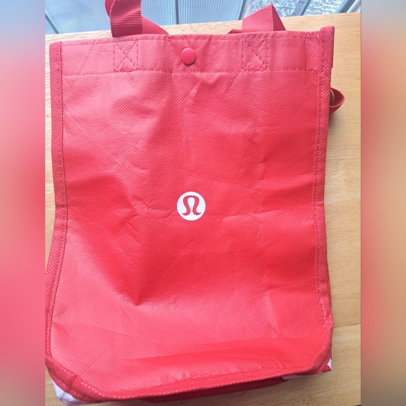 Lululemon Small Reusable Shopping Gift Bag Tote Bundle (2) -Red & Black - Picture 7 of 10